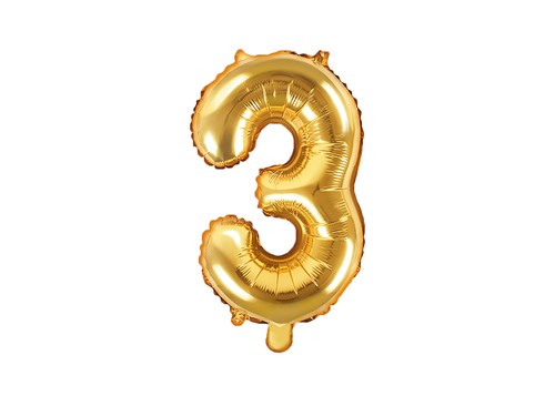 Pallone numero tre oro - pallone, 3
