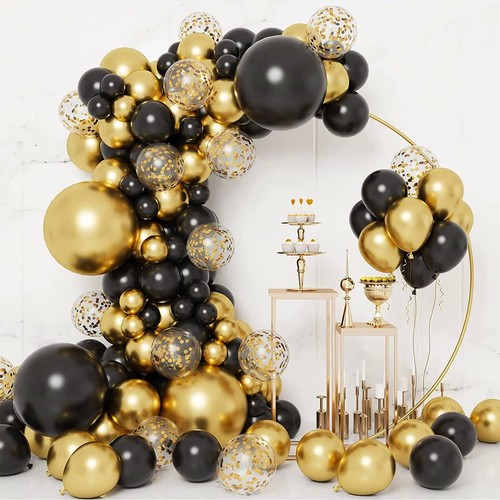 Kit arco palloncini neri oro - kit,