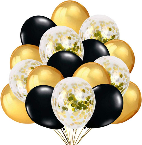 Palloncini oro nero e - 50,