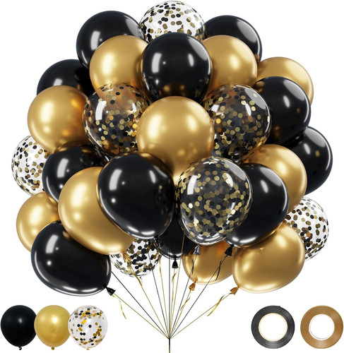 Set palloncini oro nero 62 - e,