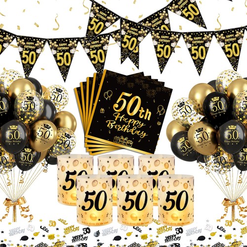 Palloncini anni nero oro - 50,