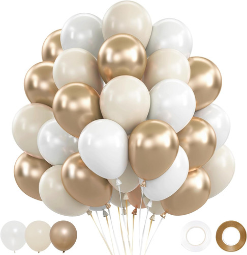 Palloncini bianco oro - bianco,